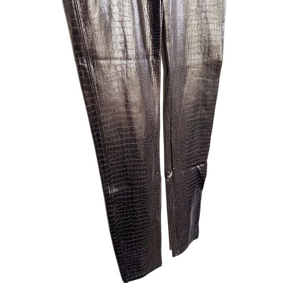 Spanx Faux Leather Croc Shine High Waisted Leggings 20303R Dark Brown Small - Picture 6 of 16